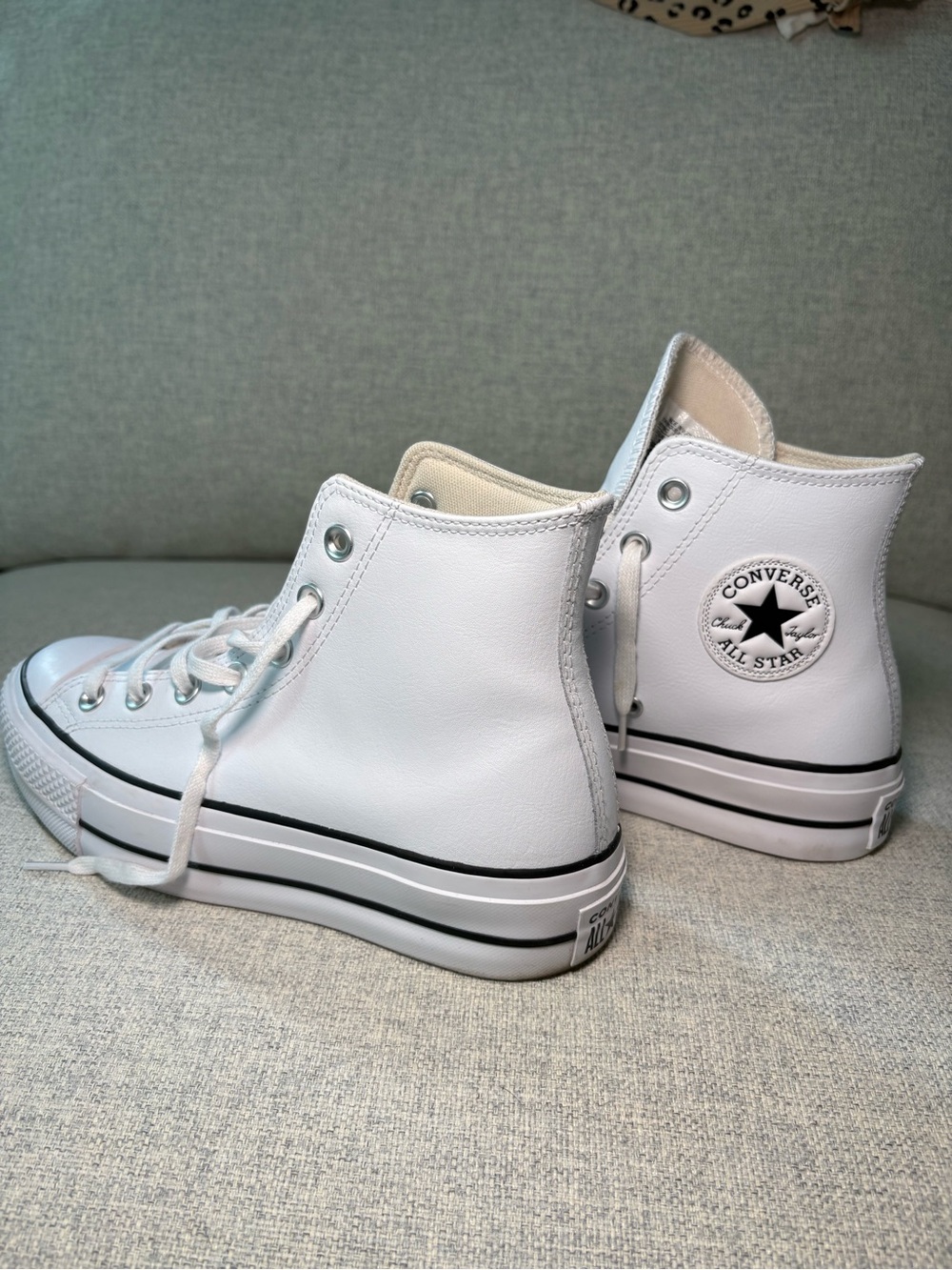 Converse Chuck Taylor All Star Platform High Top Sneakers in White leather